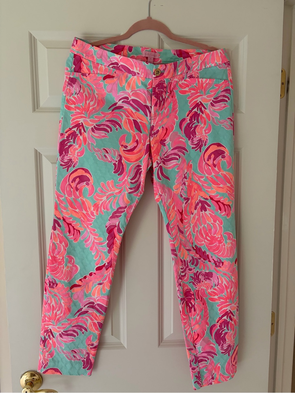 Lilly Pulitzer Bright Tropical Print Women’s Jeans - Pink & Turquoise